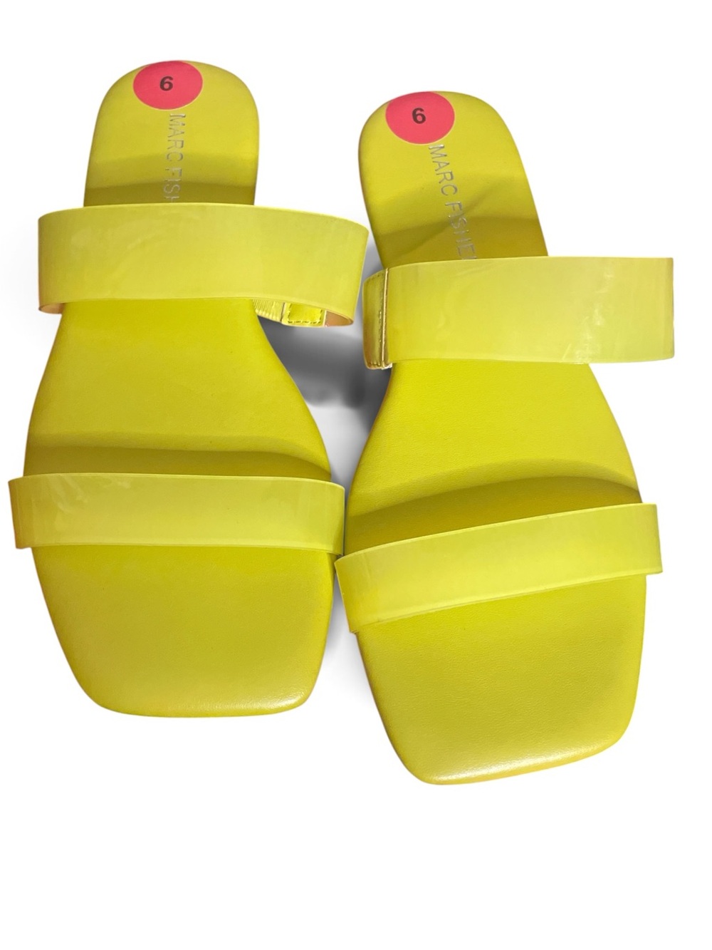 Marc Fisher Yellow Double-Strap Slide Sandals size 6
